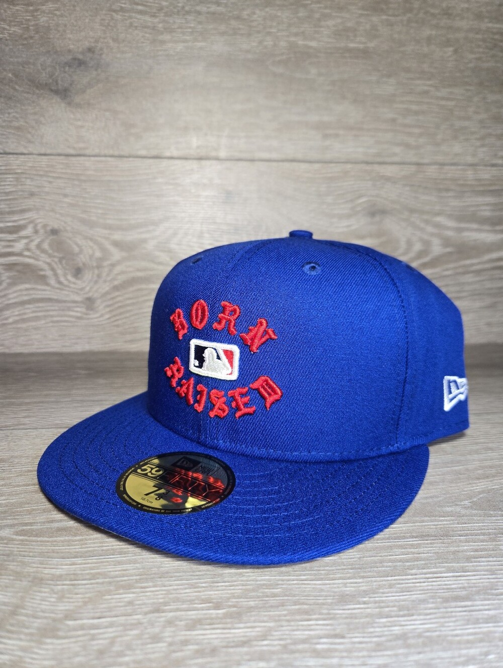Born x Raised x New Era MLB 59FIFTY Fitted Hat 7 3/8 Royal Blue Red RARE COLOR